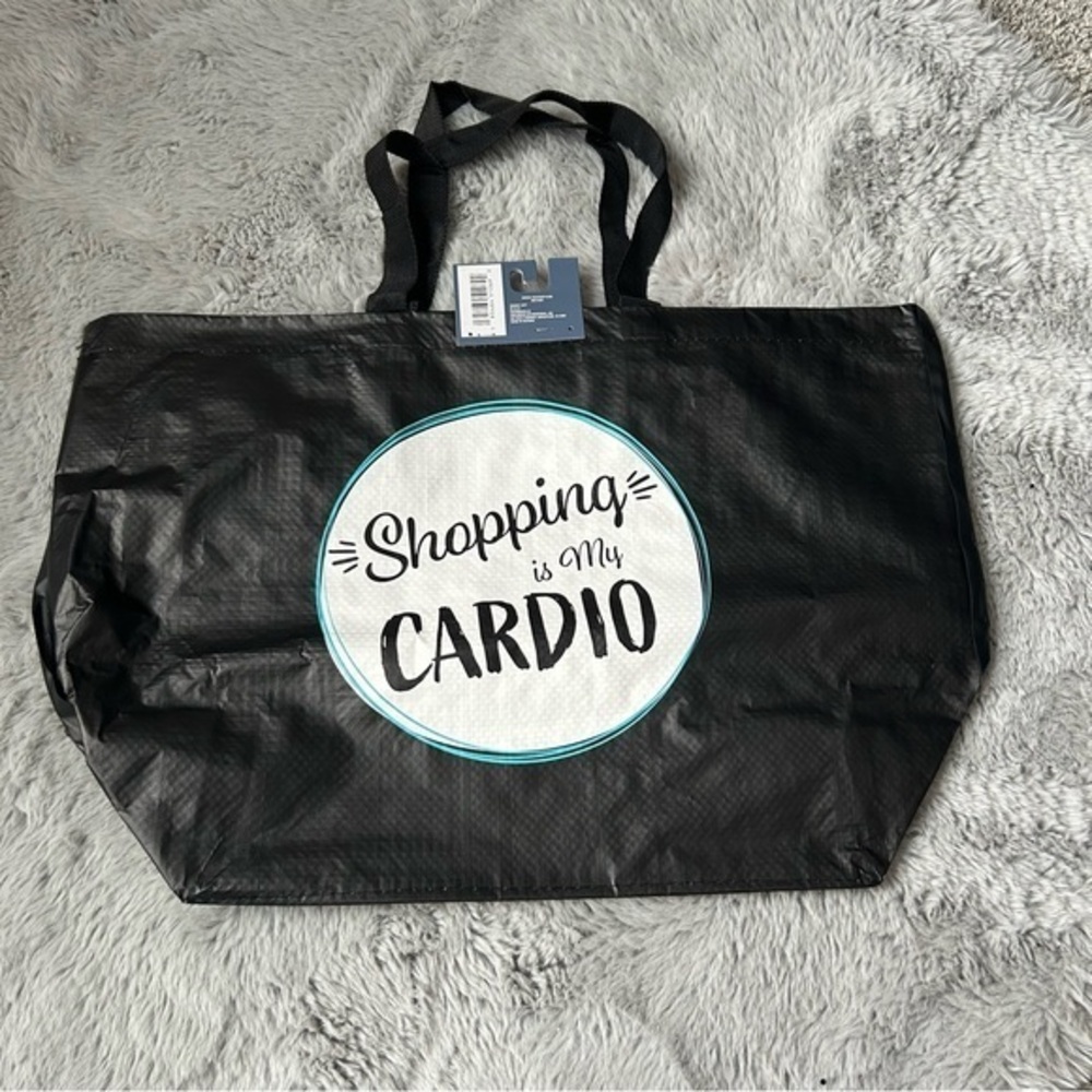 ✨NWT Shopping is my cardio reusable bag black